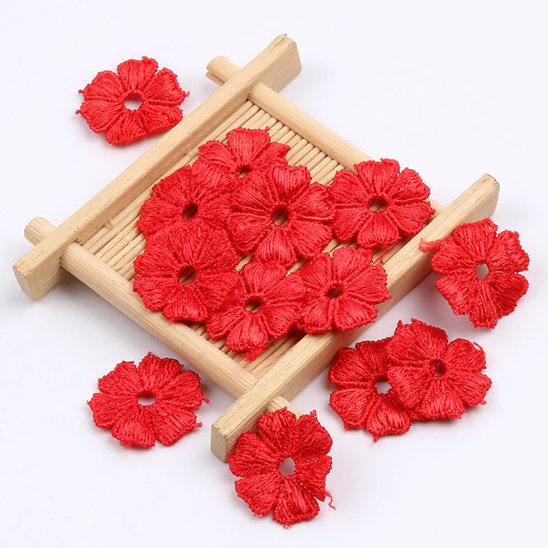 Кружевная аппликация с белыми цветами 50 шт./лот