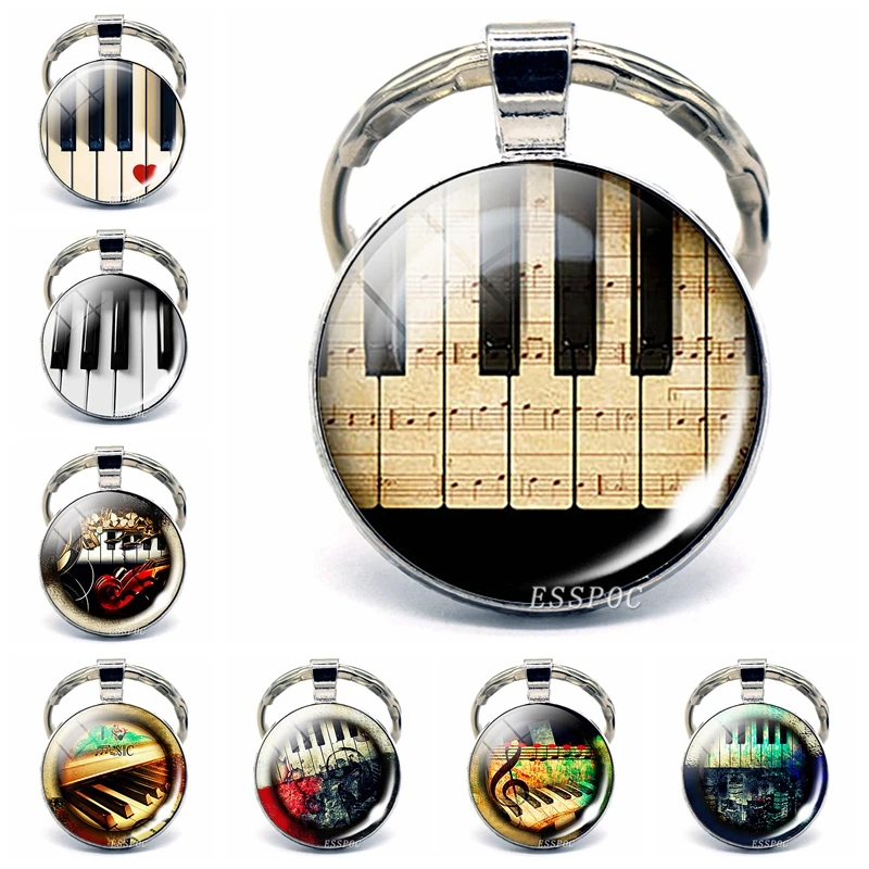 Музыкальные праздничные украшения винтажное пианино фото стеклянный брелок с