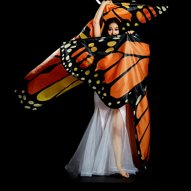 Kids / Women Butterfly Design Belly Dance Isis Wings Fashion Belly Dancing Costumes 360 Degree Stage Performance Show Props Wing