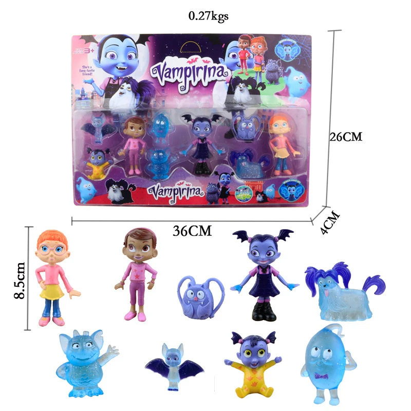 Новые игрушки из ПВХ 9 шт./компл. детские куклы Vampirina подарок на день