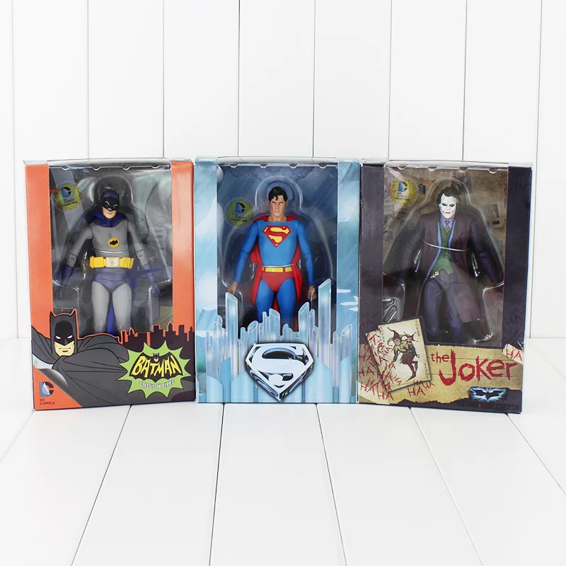 17 см NECA фигурка Супермена, Бэтмена, Джокера с дартс, нож, оружие, Классическая серия ТВ, Коллекционная модель, игрушки, куклы