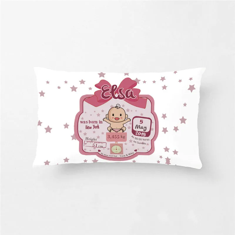 baby pillow case 8 Милый розовый чехол для подушки принцессы на заказ, декоративный чехол для подушки из хлопка и полиэстера - Цвет: baby pillow case 8