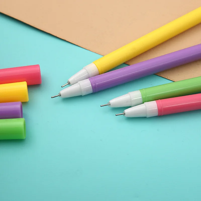 4 шт. разноцветные 0 35 мм черные чернила Gelpen Kawaii гелевая ручка с единорогом офисная
