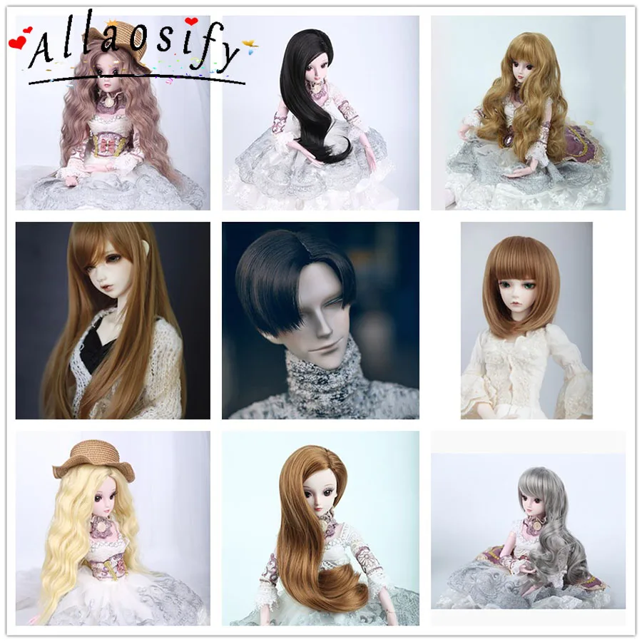 Allaosify куклы аксессуары 1/3 1/4 Bjd парик кукла волосы парик маленький демон Длинные прямые парик челка милые девочка и мальчик детские волосы