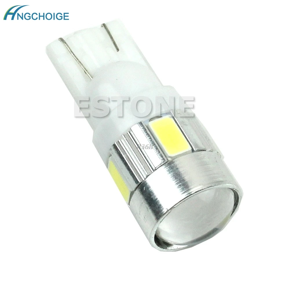 HID Белый T10 W5W 5630 6 SMD автомобильная светодиодная лампа номерного знака 158 194 192|car