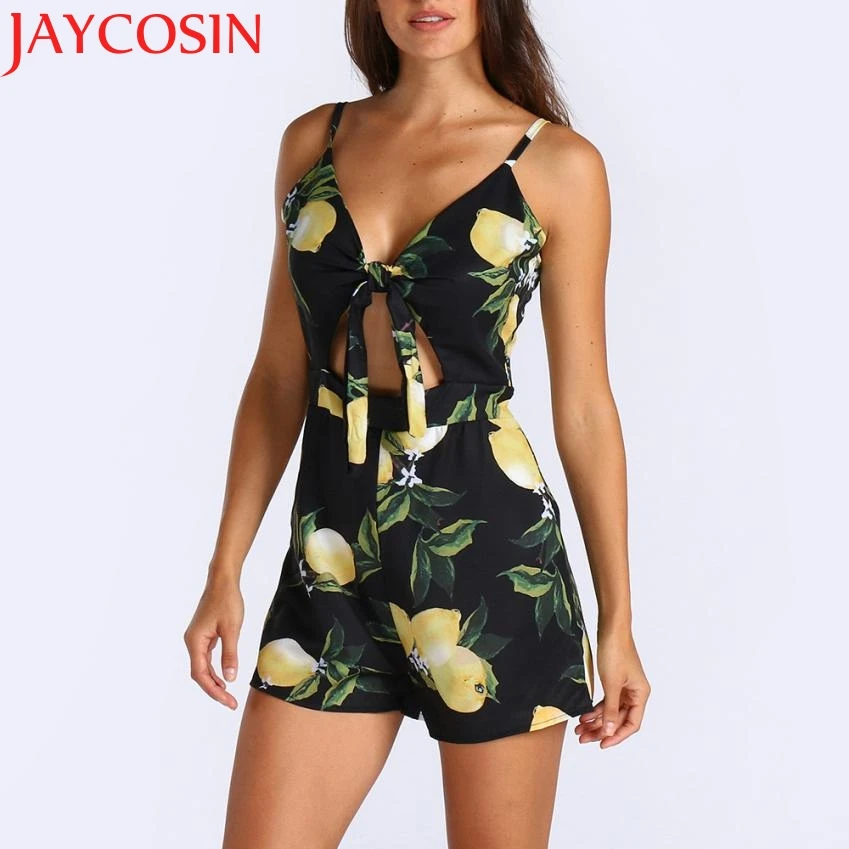 Женский комбинезон без рукавов с цветочным принтом JAYCOSIN сексуальный