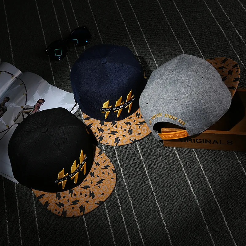 Кепка с вышивкой в стиле хип-хоп для мужчин и женщин бейсболка принтом грома