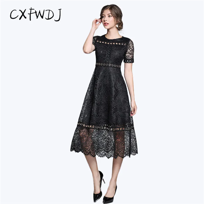 Vestido Longo плюс Размеры длинный абзац металлической пряжкой шить Кружево плотное