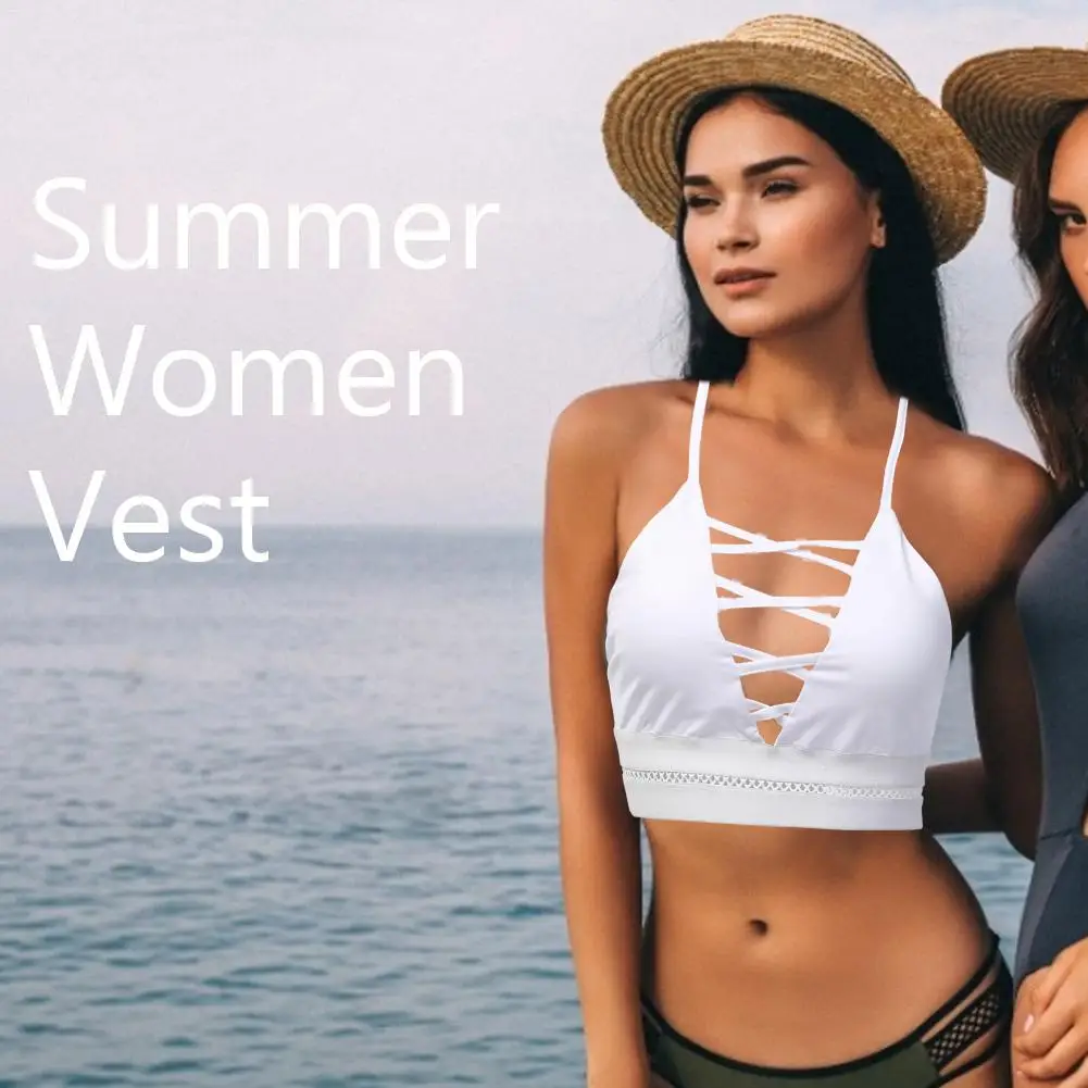 Новая летняя женская модная жилетка белого цвета ажурная сексуальная открытая