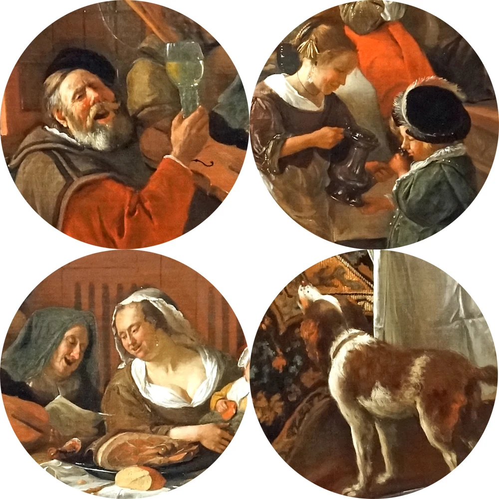 

The Happy Family Wall Art Canvas Prints By Jan Havickszoon Steen Dutch Golden Age Reproductions Paintings For Living Room Wall