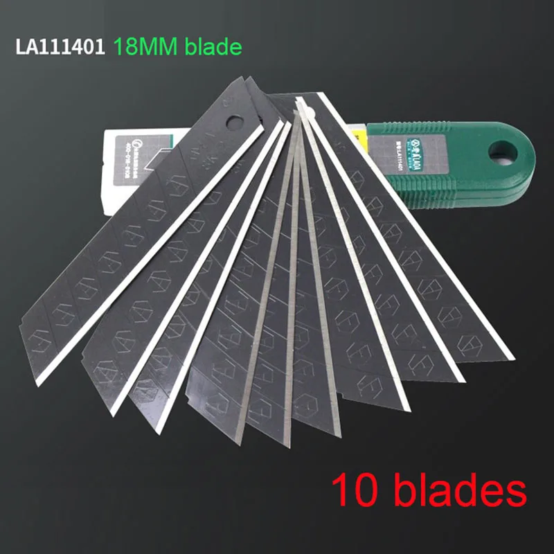 10 Blades LAOA универсальный нож Искусство нож с SK5 18 мм Запасное лезвие студентов обои Ножи Инструмент для зажима электроинструменты для выживания - Цвет: 10 Blades