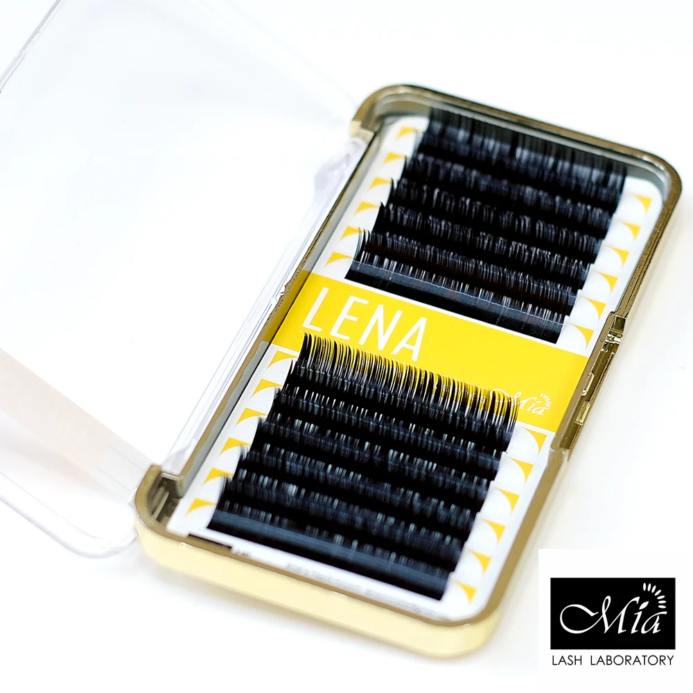 Ресницы для наращивания [3D 0 10 C/D] LENA 3D Black Pearl объемные супер черные ресницы