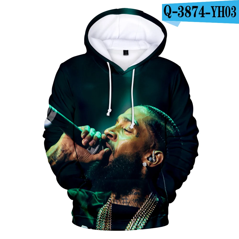 3D Nipsey Hussle Толстовка Свитера большого размера уличная топы весенние мужские толстовки женские пуловер с капюшоном спортивный костюм - Цвет: 3D