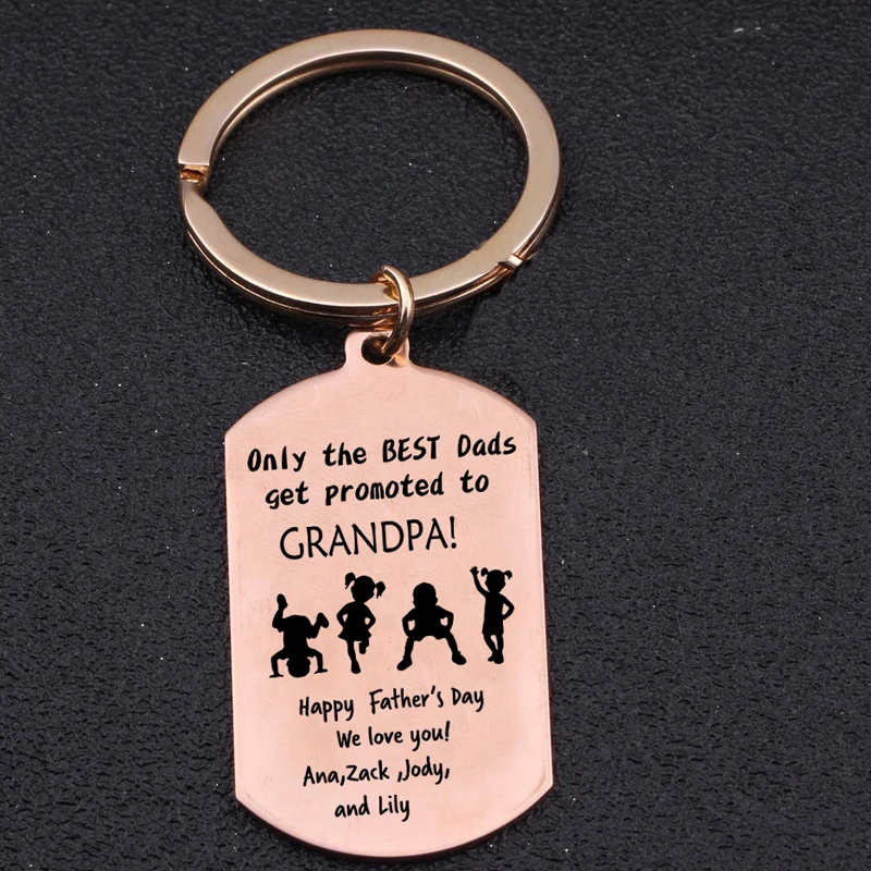 Модный брелок с гравировкой только лучшие папы получают предложение дедушке