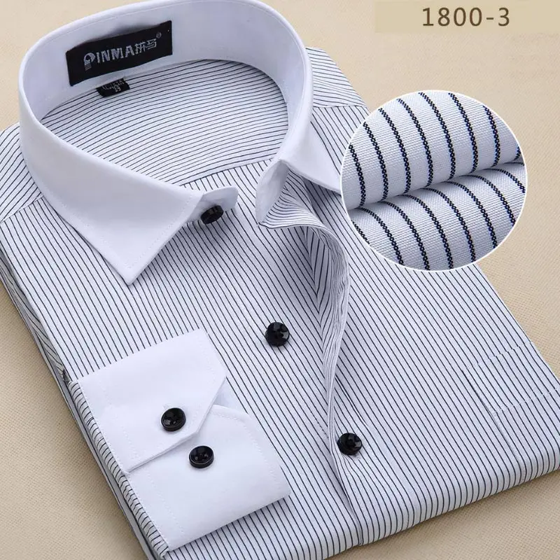 Весенние мужские рубашки 7xl 8xl 9xl 10xl мужские рубашки с длинным рукавом Формальные Деловые повседневные размера плюс мужские рубашки в полоску - Цвет: striped 2