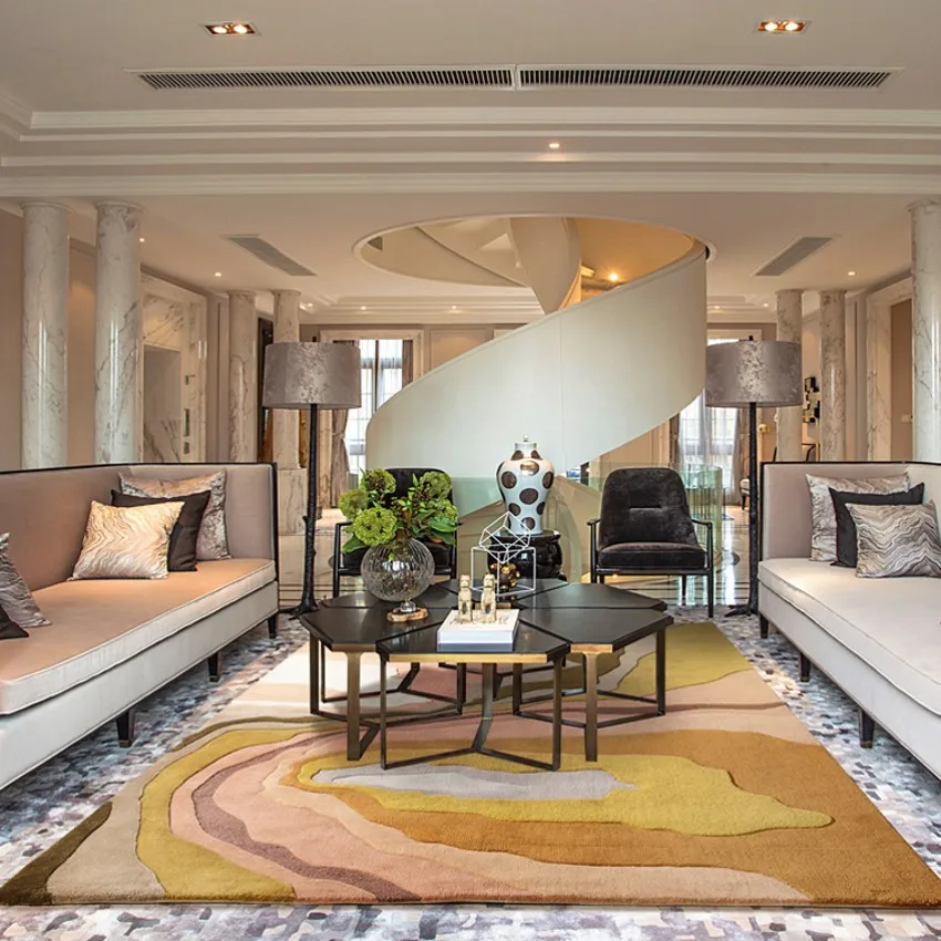 Утолщенный шерстяной ковер большого размера из 80% ной шерсти для гостиной