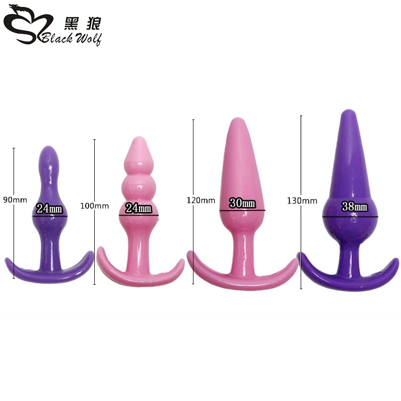 Черный волк анальные секс игрушки 4 части/набор силиконовые Анальные пробки
