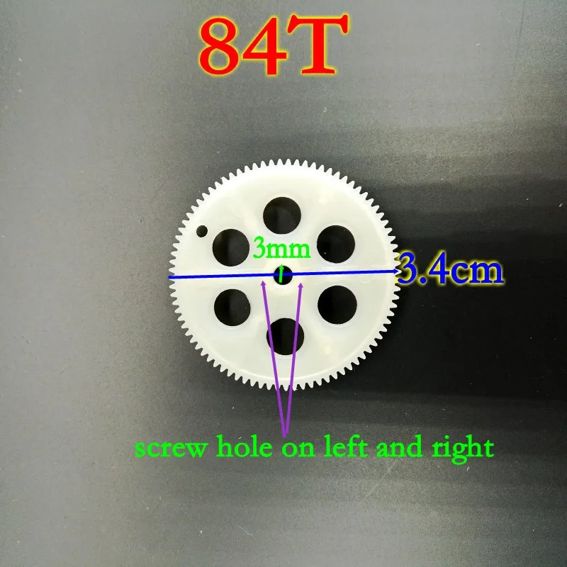 Free Shipping 84T 84 Teeth Main Gear Diameter 3.4cm Hole 3mm R/C Quadcopter Helicopter RC Toys Model Spare Parts Accessories | Игрушки и