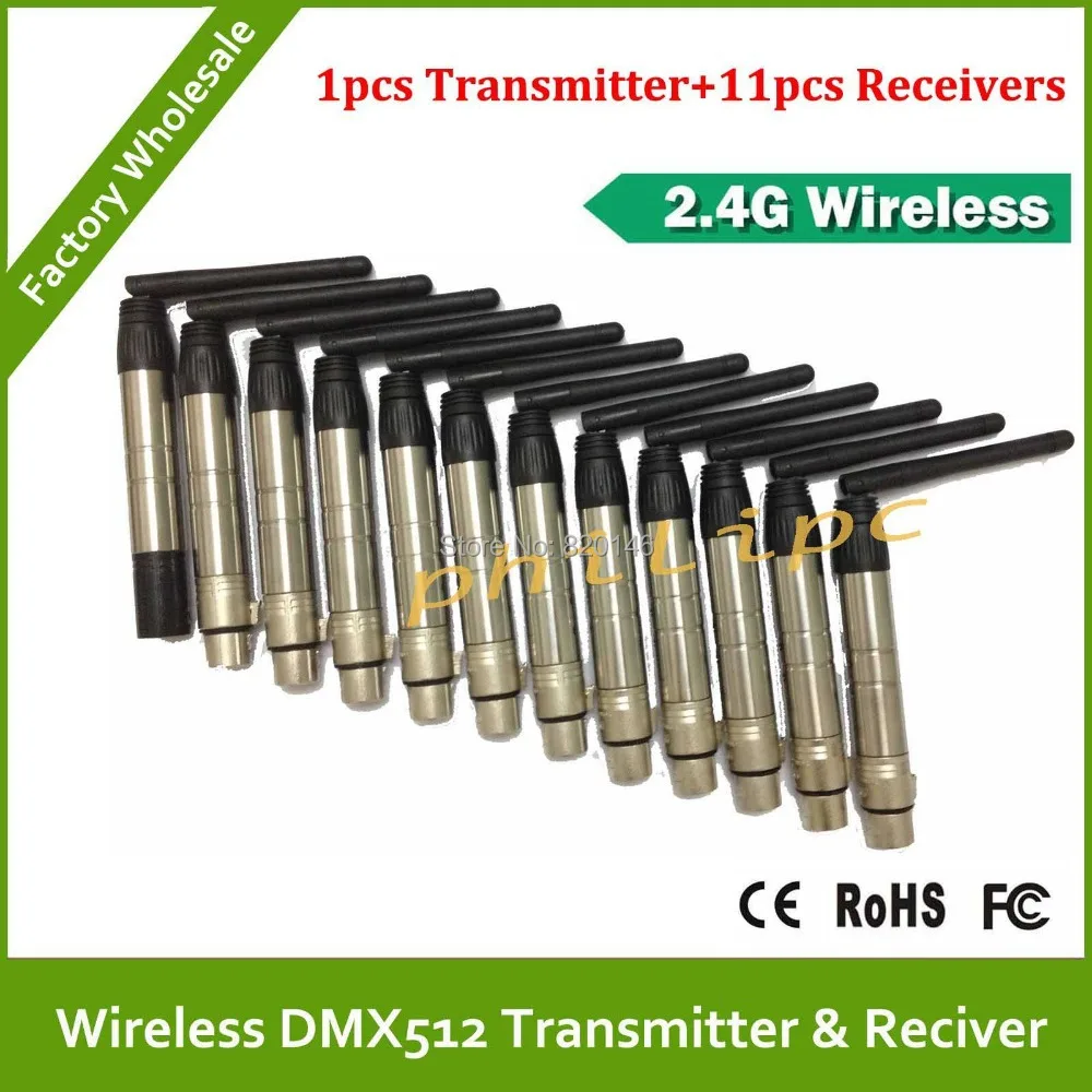 

Newest Wireless DMX512 Broadcast DFI DMX512 wireless Receiver & Transmitter DMX wireless kit for DJ part light 12 PCS