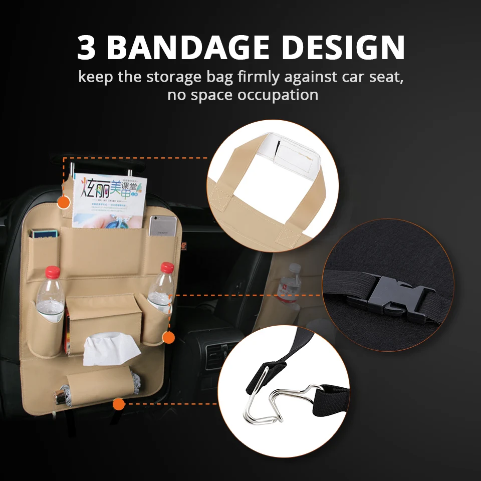 Partol PU универсальная сумка для хранения на сиденье автомобиля Органайзер Авто