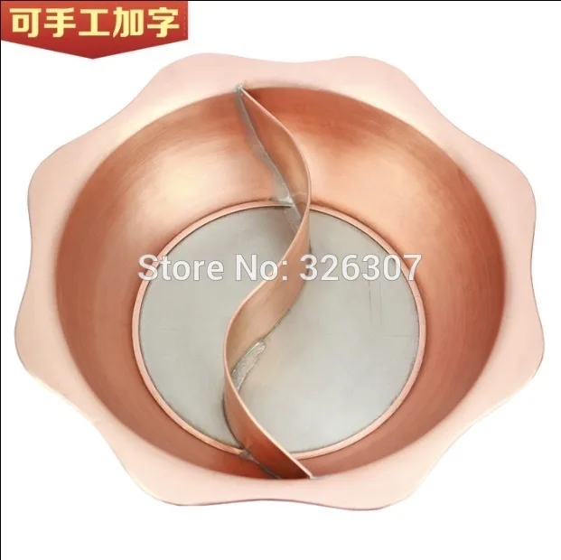 32cm Sichuan Chongqing China copper mandarin duck hot pot thickened Mongolian Chinese handmade fire stewpot chafing dish | Дом и сад