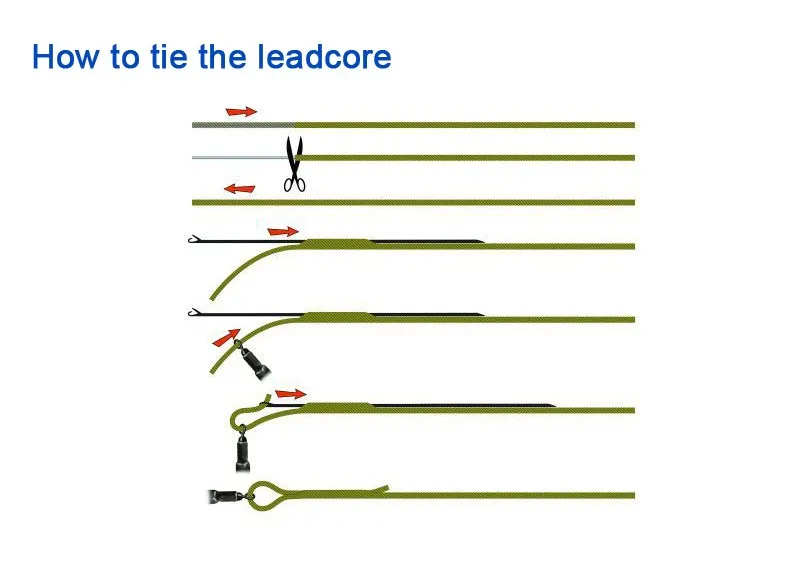 35LB 7 м Leadcore Карп рыболовные снасти леска сделать Карп волосы снасти 3 цвета плетеная леска