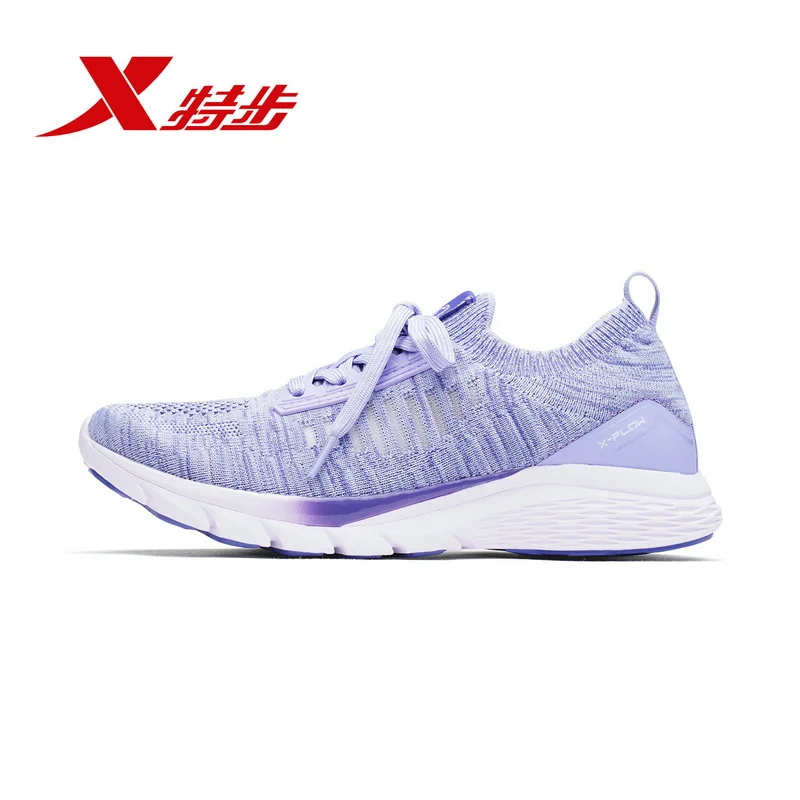 purple Xtep X-Flow модные Для Мужчин's Для женщин кроссовки шок поглощающие носки обувь Легкий дышащий материал беговые кроссовки унисекс 982219119573 - Цвет: purple