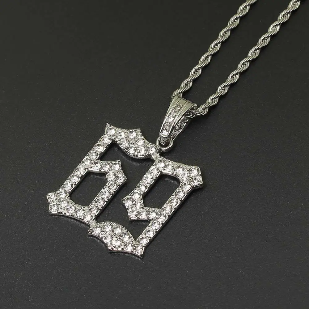 N318 silver Распродажа 26 стилей BLING хип хоп кристалл кулон ожерелье ювелирные изделия для мужчин ICED OUT N01 - Окраска металла: N318 silver