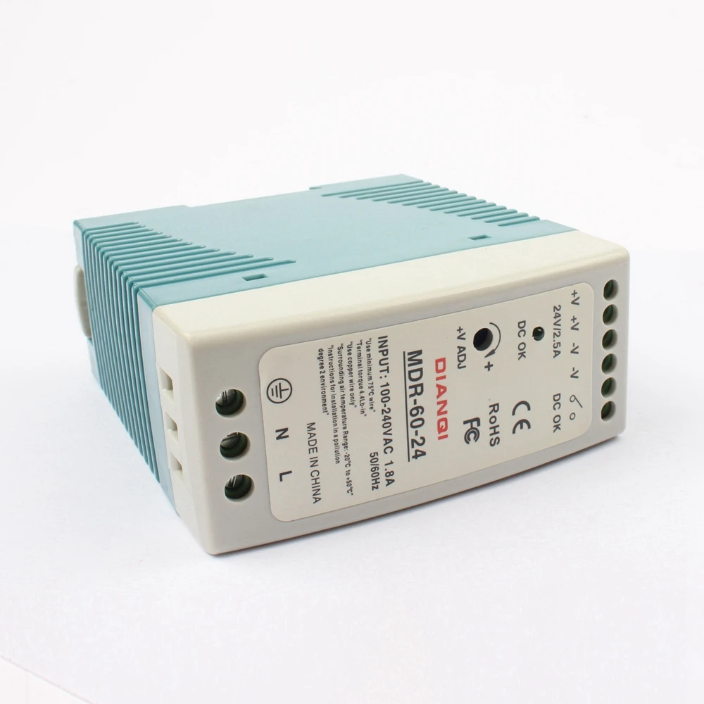Высокое качество din-рейку выключатель питания MDR-60-24 60 Вт 24 В выход DIANQI переключатель