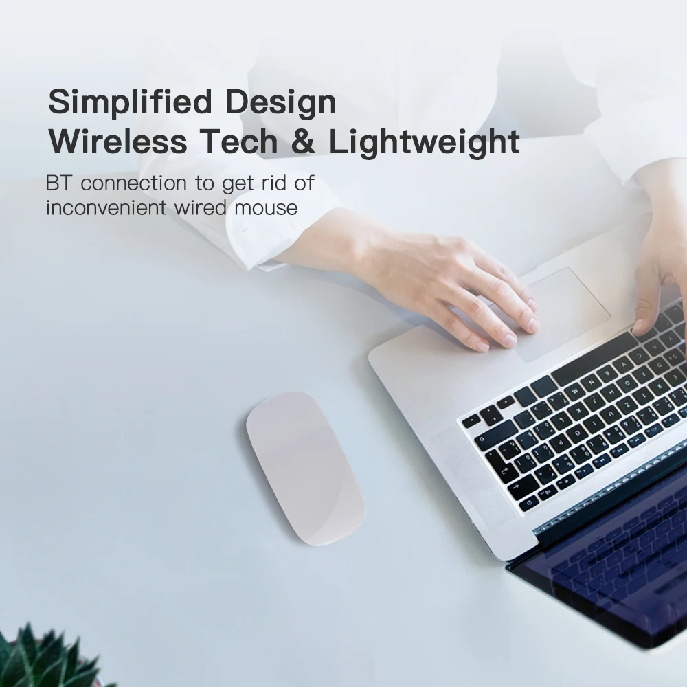 Беспроводная Волшебная мышь с Bluetooth, тонкая сенсорная мышь Arc, эргономичная оптическая USB компьютерная Ультратонкая мышь 1600 dpi BT для Apple Mac PC