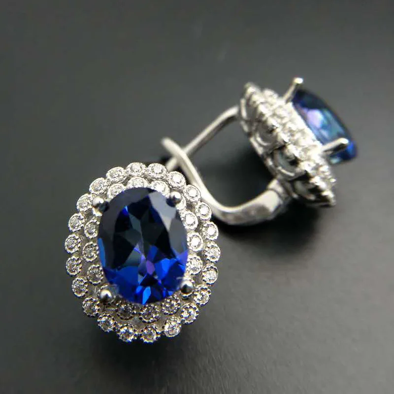 Женские серьги с топазом из мистического танзанита TBJ ювелирные украшения