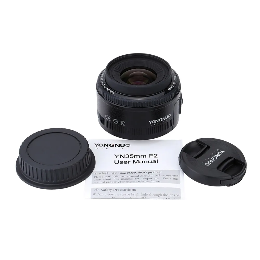 PULUZ YONGNUO YN35MM F2N 1:2 AF/MF широкоугольный фиксированный/основной объектив с автофокусом для цифровых зеркальных фотокамер Nikon