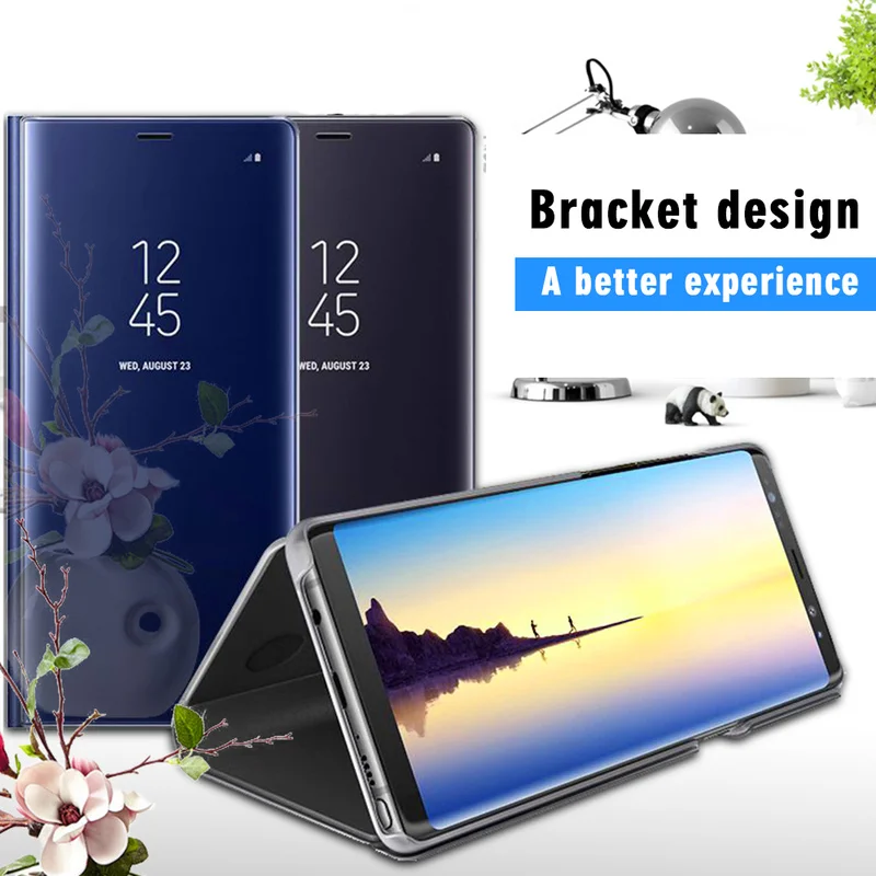 Зеркальный чехол подставка для Samsung Galaxy S9 S8 Plus J5 A5 J3 J7 A3 A7 2017 Prime Note 8 9 A6 A8 2018|Бамперы|