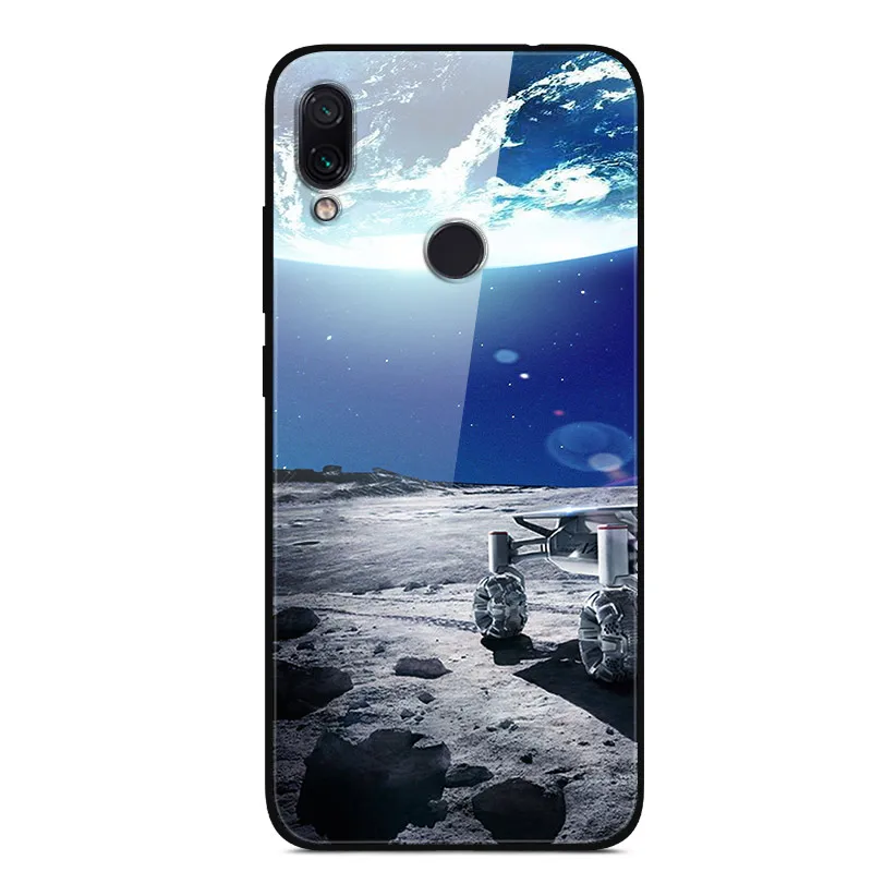 Чехол из закаленного стекла для Xiaomi Redmi 7, чехол с изображением планеты космоса, стеклянный чехол для задней панели, чехол для Xiaomi Redmi 7, чехол для Redmi 7, Redmi7, 6,26 дюйма - Цвет: 18