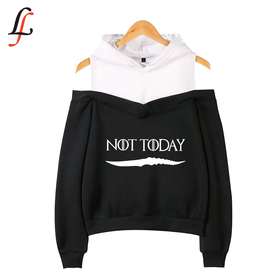 Женские толстовки с открытыми плечами Arya Stark Not Today сексуальные эксклюзивные Harajuku