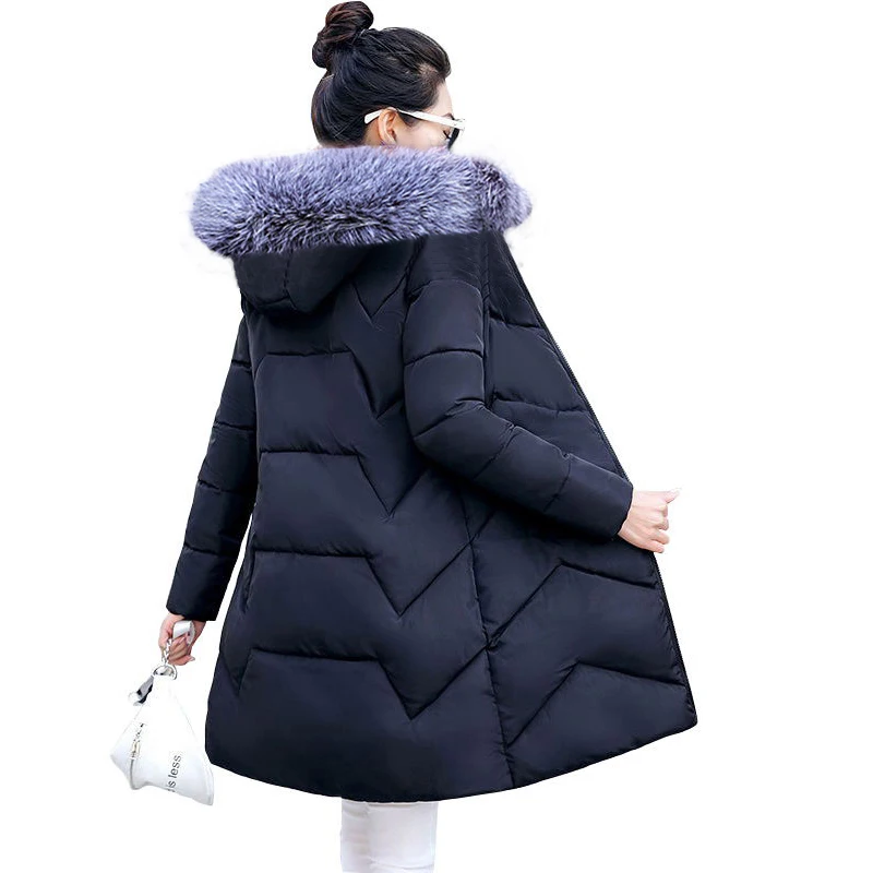 Фото Зимняя теплая Женская куртка 2020 модная зимняя с накладным воротником зимнее