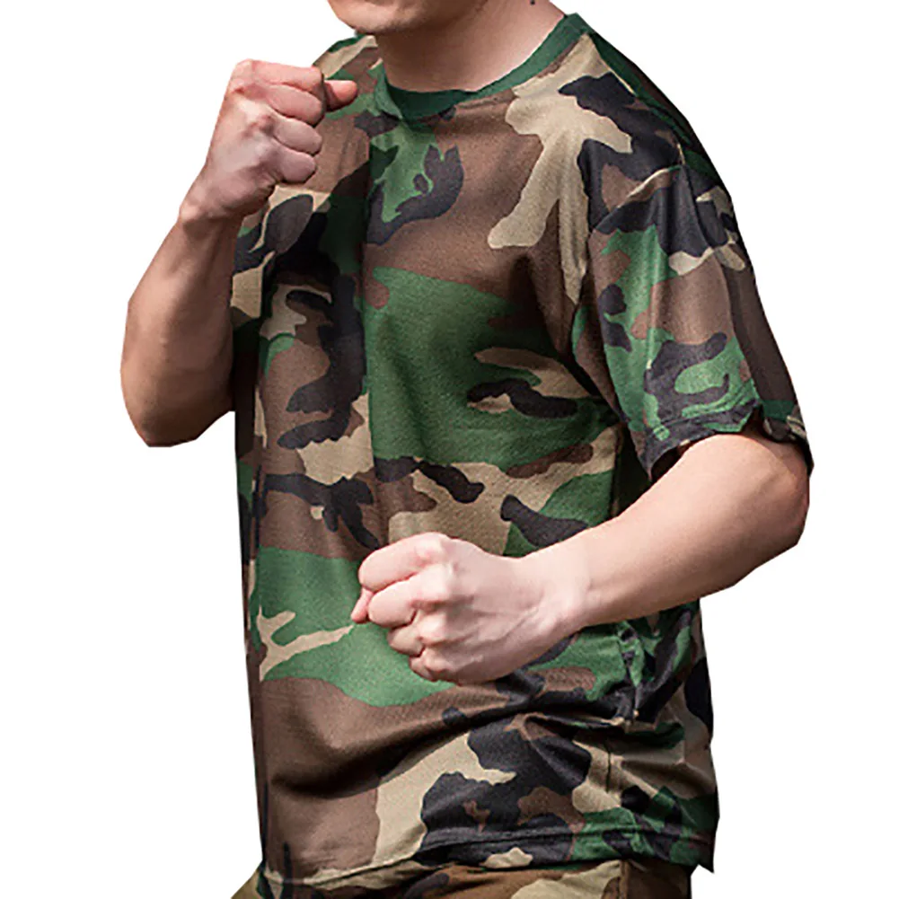 Новая камуфляжная футболка Мужская дышащая армейская тактическая Боевая
