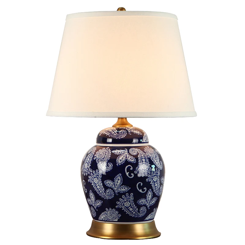 Классический китайский расписанные вручную белое синее фарфоровое ткань Led E27