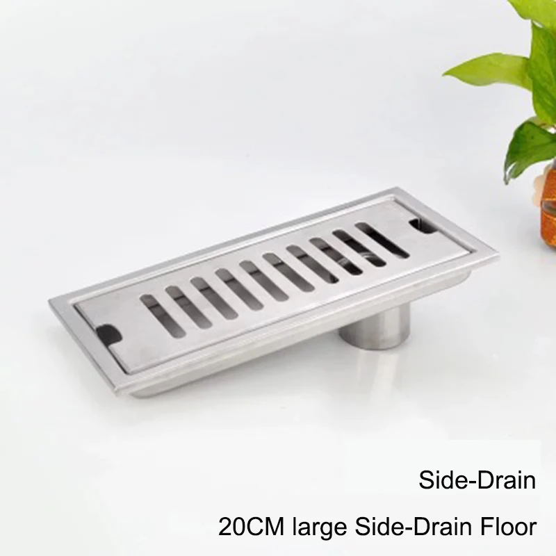 LF66009-20CM Side LEDFRE 304 сток в полу из нержавеющей стали линейный channelflower Душ сливной пол длинный дренаж квадратная Сливная крышка крыша для ванной комнаты - Цвет: LF66009-20CM Side