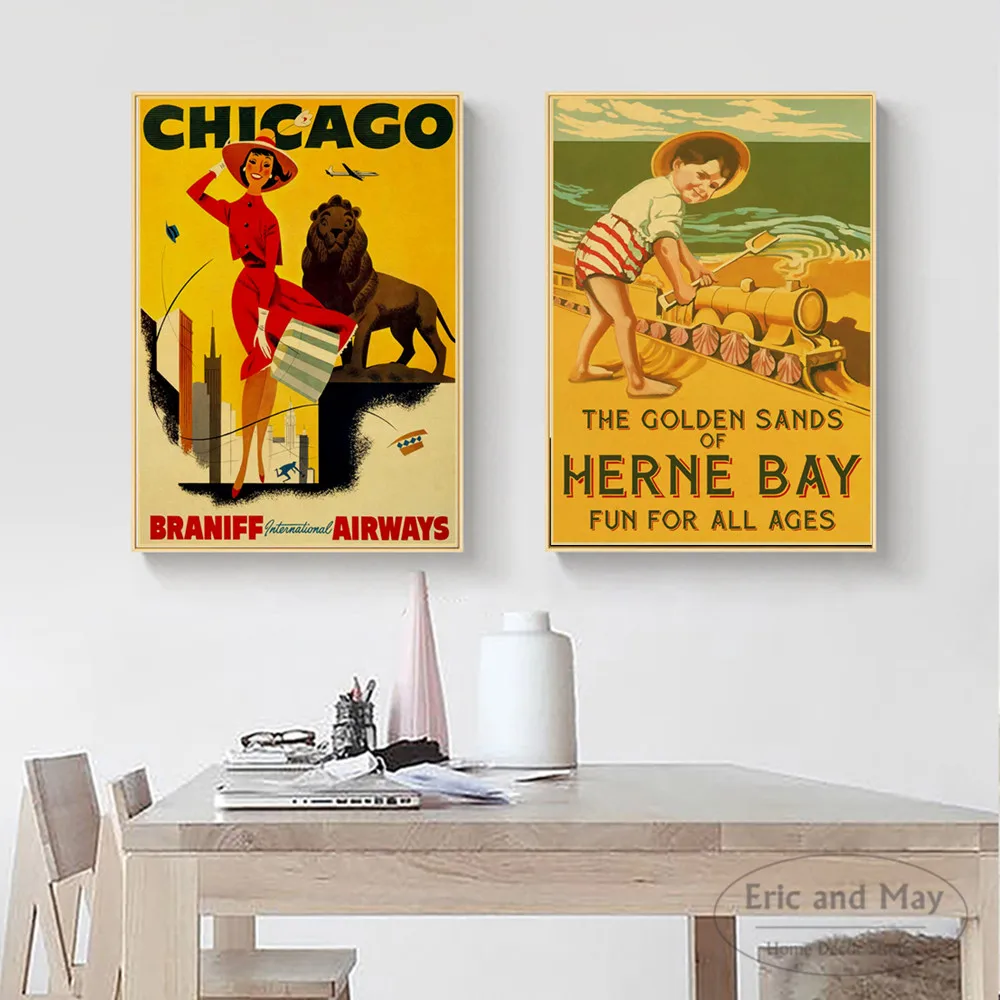 Американские путешествия и железная дорога винтажная фотокартина на холсте