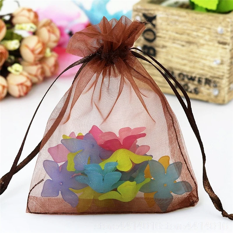 50 шт. Drawable Sieraden Verpakking органза Zakjes7x9 9 9x12 10x15 11x16 13x18 15x20 17x23 см бруилофт сумка подарок& Zakjes 5 Вт