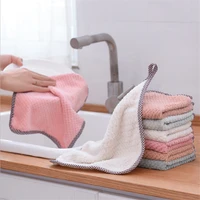 hometree 2pcs microfiber dish towels thickening cloth super absorbent nonstick oil kitchen towels dishes wash cleaing tool h893