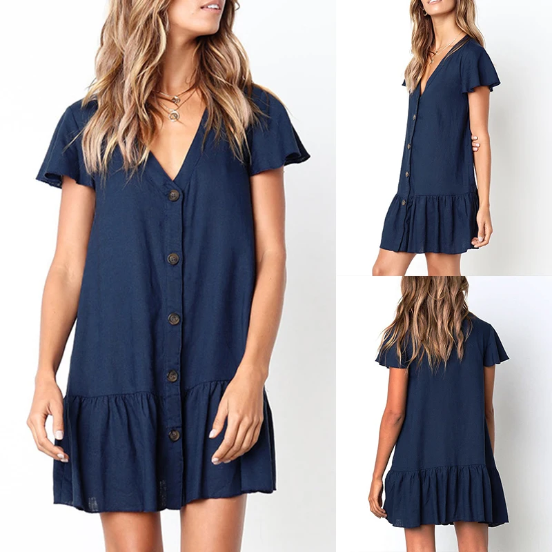 Женское бикини на пуговицах Bikinx белое пляжное платье-туника с v-образным вырезом