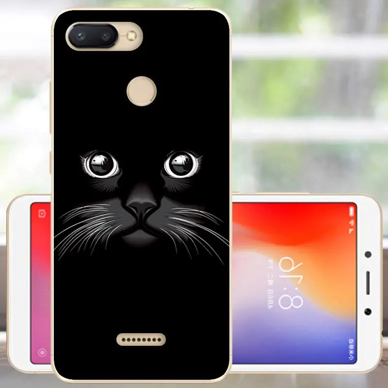 Чехол для Fanatu Xiaomi Redmi 6A, силиконовый чехол для Redmi 6A, мягкий ТПУ чехол-бампер для Redmi 6 A 6A, задняя крышка