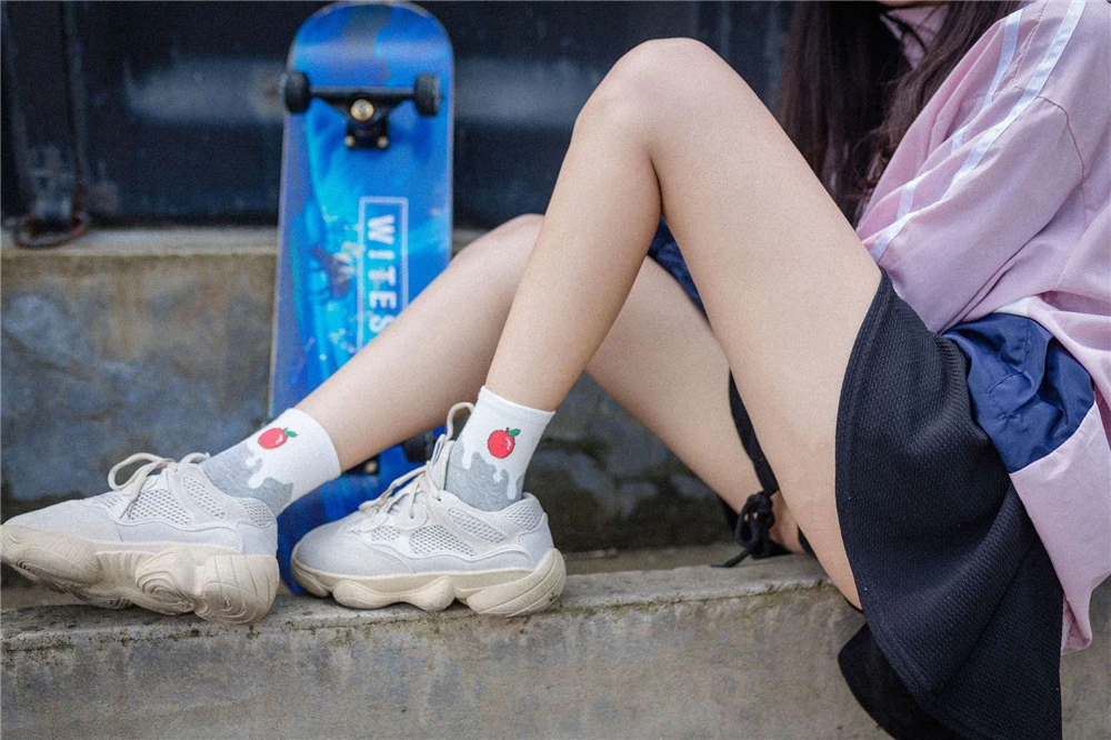 Новые женские носки без пятки ulzzang, молоко, клубника, банан, корова, соккен, для девочек, Осень-зима, рисунок с фруктами, молоко, теплые удобные хлопковые носки