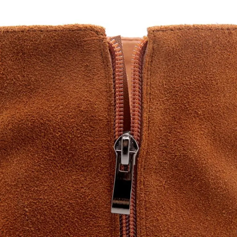 FITWEE/женские зимние сапоги до колена из натуральной кожи женская обувь модные