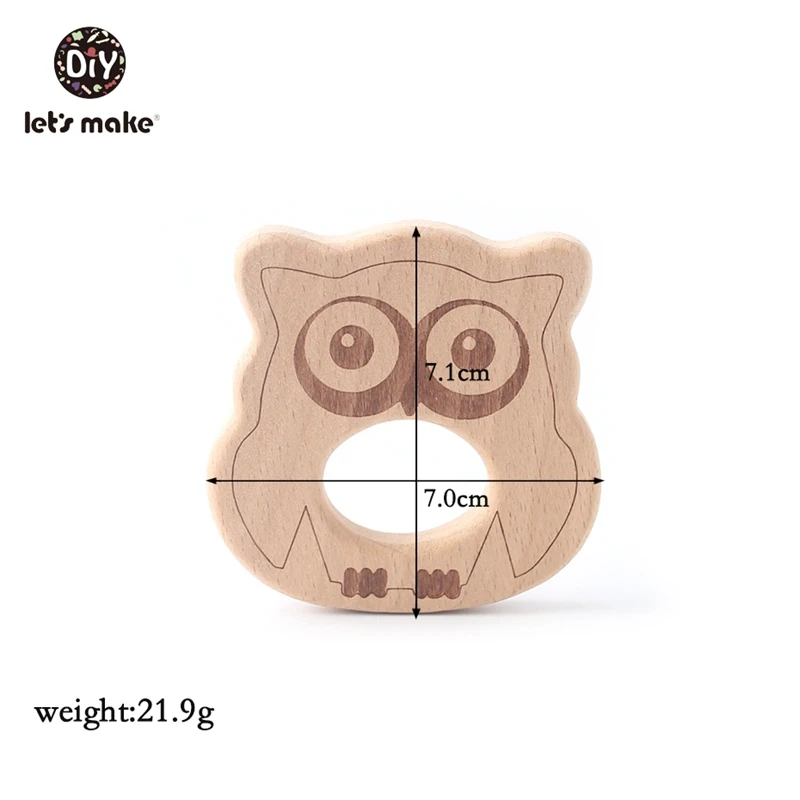 Owl Давайте сделаем детские деревянные Прорезыватели грызун мультфильм Животные Бук деревянная Рождественская елка прорезывание зубов BPA бесплатно Уход за зубами продукты 1 шт - Цвет: Owl