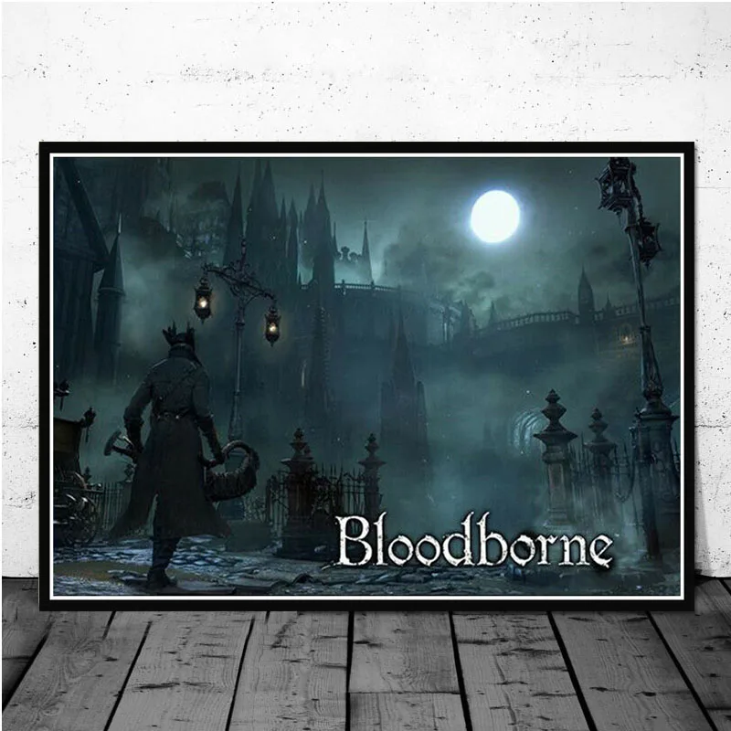 0014 Игра Bloodborne Hunter Горячая видео игра Аниме бой художественный постер Картина Настенная картина домашний декор плакаты и принты - Цвет: 0014