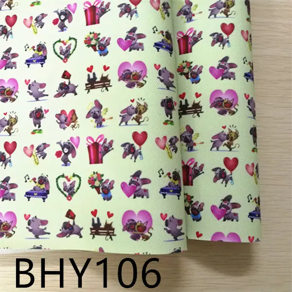 7,6*12 дюймов мультфильм печати искусственная кожа для DIY аксессуары BHY106