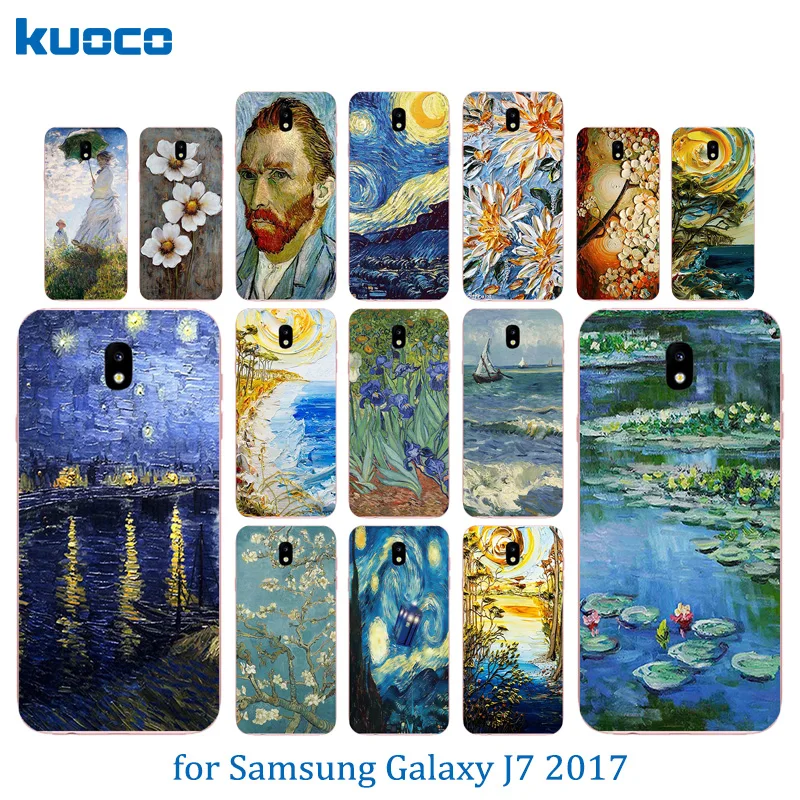 Для Galaxy J7 2017 чехол мягкий TPU Ван Гог шаблон Fundas для EU J730 730 J730F/DS J730FM/DS SM-J730FM сумка |